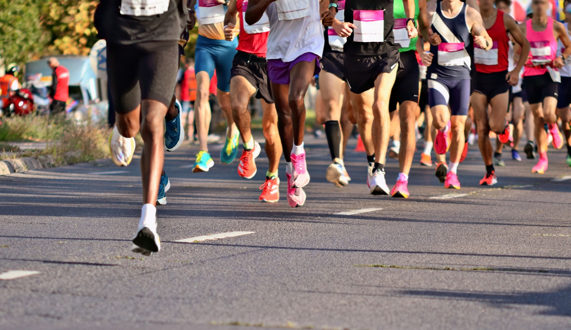 Marathonläufer, multiethnische Gruppe von