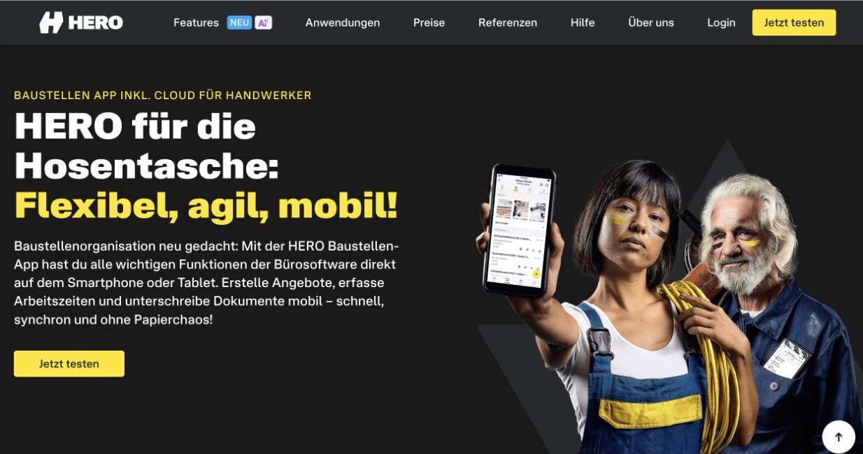 HERO Baustellen-App für Handwerker