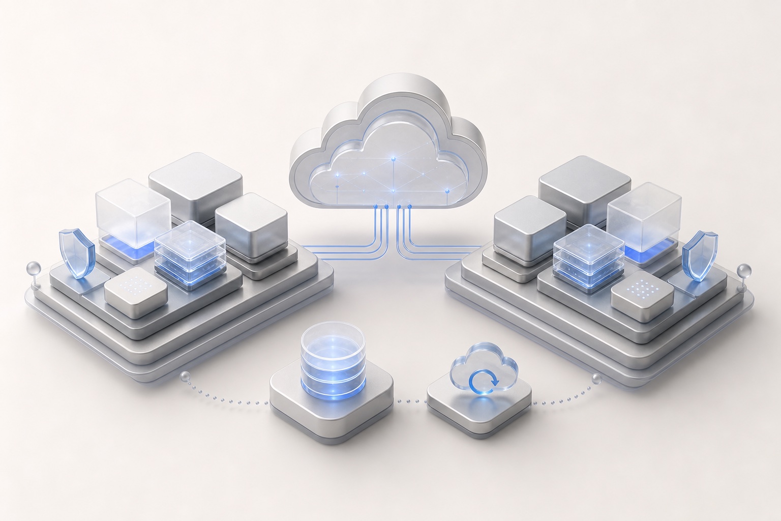 Ausfallsichere Cloud-Plattform mit vernetzten Betriebs- und Backup-Komponenten